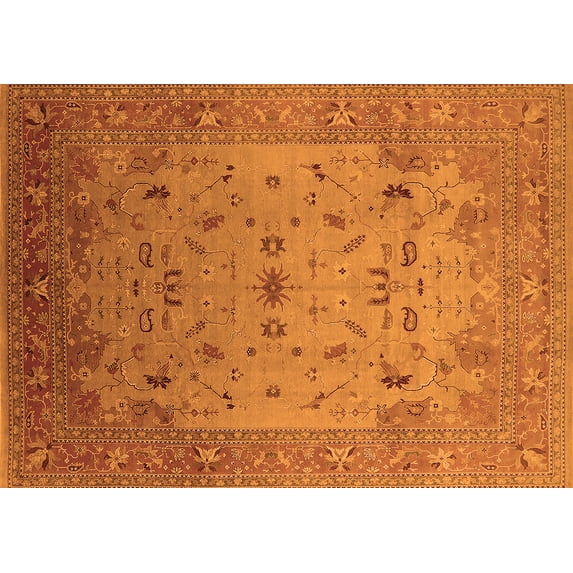 Ahgly Company Indoor Rectangle Oriental Orange Traditional Area Rugs, 2' x 3'