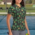 thumbnail image 3 of Whosucclay Shamrock Print Athletic Shirt for Tennis Golf, Lightweight Polyester Golf Polo Shirt Casual Athletic Quarter Zip Women Short Sleeve Golf Shirts Size XX-Large, 3 of 10