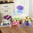 thumbnail image 2 of OIUR Bicycle Artificial Woven Flower Basket Tricycle Planter Large Capacity Multi-Function Decorative Nostalgic Plant Rack Flower Stand, 2 of 7