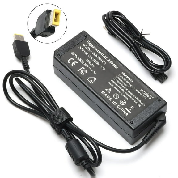 20V 4.5A 90W Square Tip AC Adapter Laptop Charger Compatible with Lenovo Thinkpad T440 T440S L440 Chromebook Power Charger