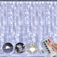 thumbnail image 1 of Ventas promocionales Cortina de luz LED 3mx3m300USB Operada 8 modos Carámbano con control remoto y temporizador (blanco frío), 1 of 5