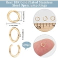 thumbnail image 2 of 1 Box 600Pcs Open Jump Rings 18K Gold Plated Stainless Steel 5mm Split Rings Single Loop Jump Rings for Jewellery Making, 2 of 9