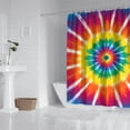 thumbnail image 2 of Rainbow Tie Dye Ray Circle Pattern Shower Curtain 72"x84" ,Bathroom Decorative Shower Curtains Set with 12 Hooks,Modern Waterproof Washable Shower Curtain, 2 of 6