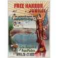 thumbnail image 2 of J.F. Derby 14x18 Black Ornate Wood Framed Double Matted Museum Art Print Titled - Free Harbor Jubilee, Los Angeles and San Pedro (1899), 2 of 5