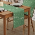 thumbnail image 2 of Flowers Leaves Lines Green Table Runner Wedding Party Decoration Kitchen Tablecloth Placemats Christmas Centerpiece, 2 of 5