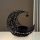 thumbnail image 5 of Candelabro de metal con forma de estrella y luna para Eid con adorno de copa, estilo islámico, hecho a mano Negro, 5 of 8