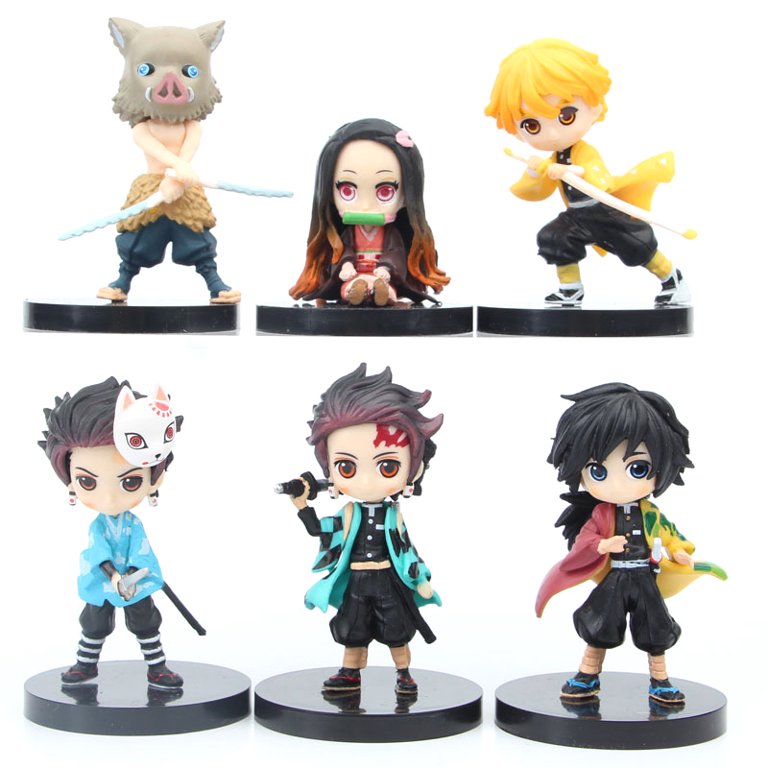 Ostrifin 6pcs Set Anime Demon Slayer Kimetsu No Yaiba Figure Q Posket Figure Toys 6cm Walmart Com