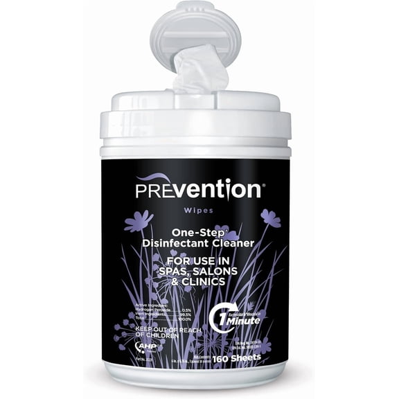 All Purpose Disinfectant Wipes – Canister of Cleaning Wipes for Salons, Spas, Wellness Centers and Yoga Studios – Hospital Grade Surface Sanitizing – 160 Count