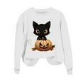 thumbnail image 6 of Inverlee Halloween Sweatshirts Women Funny Pumpkin Ghost Graphic T-shirt Loose Fit Crewneck Sweatshirt Long Sleeve Dressy Casual Pullover Tops Halloween Clothes, 6 of 6