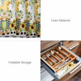 thumbnail image 6 of Placemats Set of 4, Sunflower Gnomes Woven Placemat, Linen Place Mats for Kitchen/Dining Tables, Spring Farmhouse Country Daisy Leaf Plaid Washable Table Mats for Party, 6 of 8