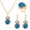 Sky Blue, variant on YYKihy Water Drop Jewelry Set Personalized Fashion Colorful Water Diamond Necklace Earrings Ring Set Bridal Jewelry