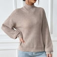 thumbnail image 4 of Ftwytp Women Oversized Long Sleeve Jumpers Solid Color Baggy Knitted Sweater Crew Neck Loose Soft Pullover Sweater Tops Winter Fall Warm Clothes, 4 of 8