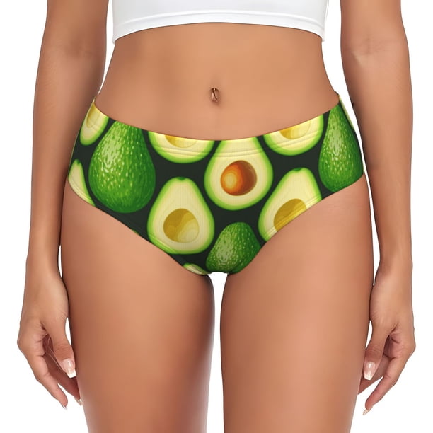 Balery Avocado Ropa Interior de Algodón para Mujer con Dibujo – Braguitas Cómodas y Elásticas, Estilo Clásico-XX-Large