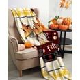 thumbnail image 3 of Fall Thanksgiving Flannel Blanket for Bed,Travel and Camping, Car Pumpkin Mushroom Leaves Yellow Plaid Super Soft Cozy Blanket for All Seasons 40"x60", 3 of 6