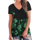 thumbnail image 4 of Pntutb Mujer Verano Estampado floral Cuello en V Camisetas Manga corta tops Blusa de mujer Pntutb Pntutb-4095, 4 of 9