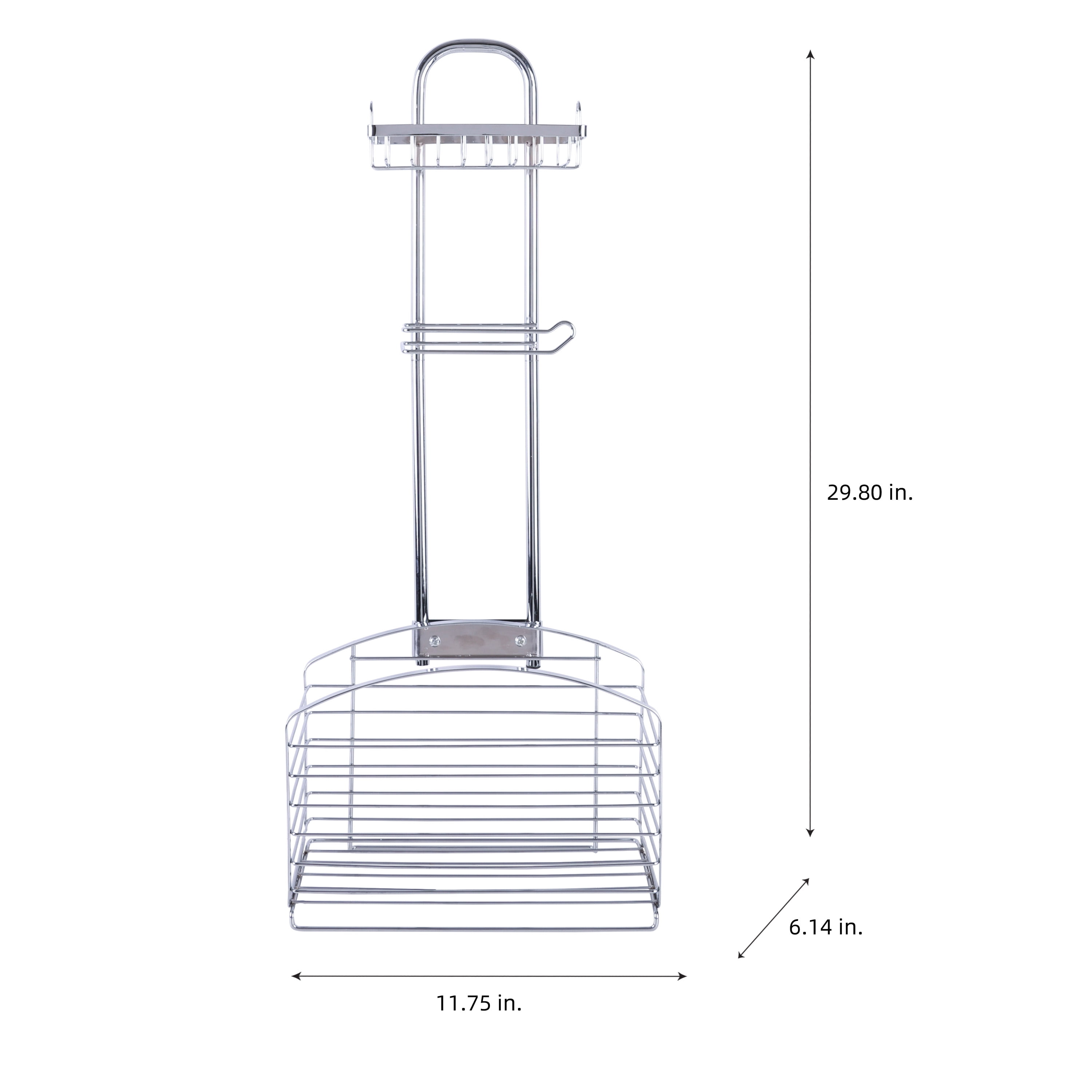 Bath Bliss Harbor Collection Adjustable Two Shelf Bathroom Organizer in Chrome