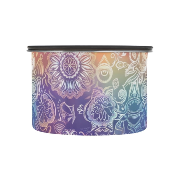 Gradient Mandala Airtight Coffee Bean Canister 17oz Food Storage Containers with Lids For Gournd, Tea, Sugar, Flour, Rice, Cereal, Candy Cookie Jar