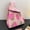 Pink, variant on Yoyauz Women's Crochet Tote Bag, Cute Knot Wrist Knit Bag Durable Tote, Casual Knitted Wallet For Outdoor Walks