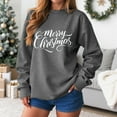 thumbnail image 2 of Jkety Holiday Sweaters for Women Christmas Merry Bright Crewneck Mens Womens Sweatshirt Dark Gray,S, 2 of 6