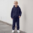 thumbnail image 2 of Gibobby Toddler Boy Clothes Fall Winter Outfit Boys Winter Warm Outfit Set 2Pcs Plaid Outfits Top + Pants Set Home Wear Kids Clothing(7-8 Years,Navy), 2 of 9