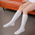 thumbnail image 7 of Monfince Baby Girls Boys Uniform Knee High Socks Tube Ruffled Stockings Infants and Toddlers White 0-12M, 7 of 7