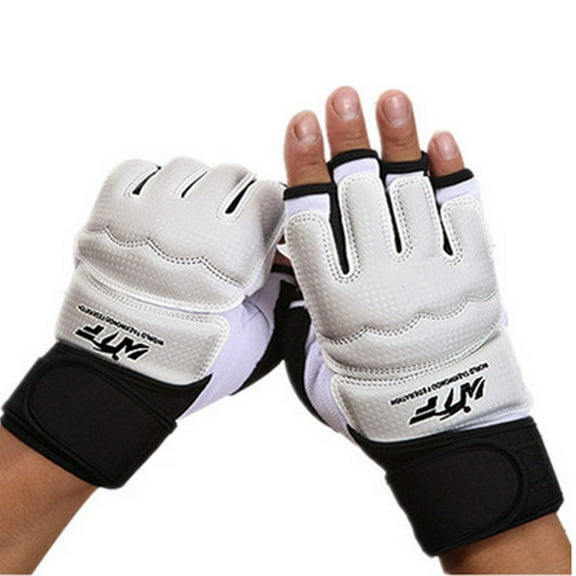 Pro Boxing Bag Training Leather Gloves-Suit for Hand  6 cm wide-White