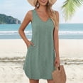thumbnail image 4 of WQD Womens Summer Dresses 2026 Loose V Neck Sleeveless Sundress Casual Lightweight Beach Vacation Swimsuit Cover Up Dress, 4 of 8