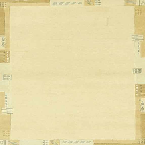 Ahgly Company Indoor Square Abstract Sun Yellow Solid Area Rugs, 4' Square