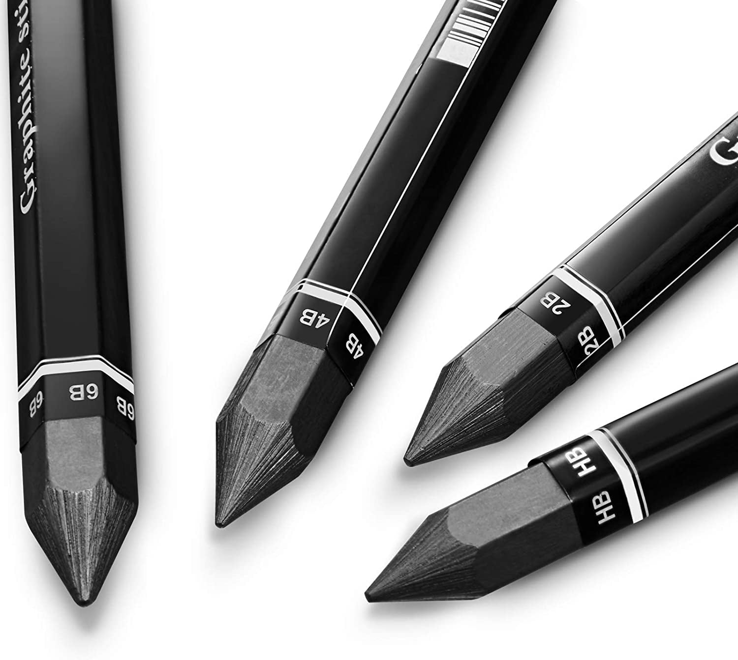 4 Pieces Graphite Material Sticks Set 2B 4B 6B HB Charcoal Sticks Graphite Material Pencils for