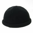 thumbnail image 2 of WITHMOONS Plain Knit Skull Cap Beanie Hat Crochet Islam Kufi NC5837 (Black), 2 of 3
