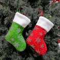 thumbnail image 2 of Calcetines Regalos De Navidad Decoración Del Árbol De Navidad Calcetines Adorno Niños Bolsa De Dulces Calcetines De Copo De Nieve2pcs-verde/rojo, 2 of 4