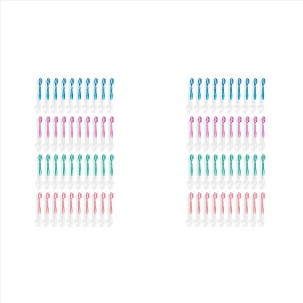Paquete de 80 Minicepillos de Dientes Desechables para Viajes: Función 5 en 1, Fecha de Viaje, Portátil, Empaquetado Individualmente