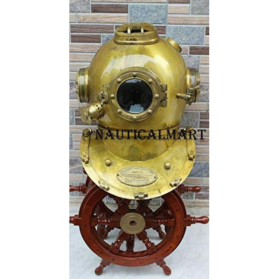 NAUTICALMART Morse US Navy Mark V Diving Divers Helmet Solid Steel Full Size 18"
