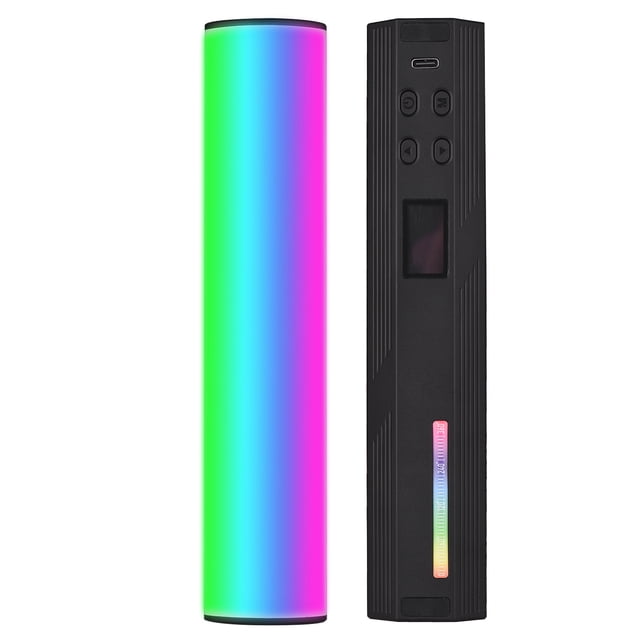 Andoer W200RGB Portable LED Video Light Rechargeable RGB Fill Light 2500K-9000K Dimmable 20 Effects CRI95+ LCD Screen Magnetic Backside with Mini Desktop Tripod Wrist Strap for Vlog Live St