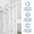thumbnail image 2 of REGALWOVEN Semi-Transparent Patterned PEVA Shower Curtain, Waterproof Shower Curtain Sets with 12 Plastic Hooks for Home, Hotel White Flower 71"W x 71"L, 2 of 5
