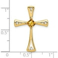 thumbnail image 3 of 14K Yellow Gold Citrine And Diamond Cross Chain Slide (Width 20) (Length 26.75) - Jbsp, 3 of 5
