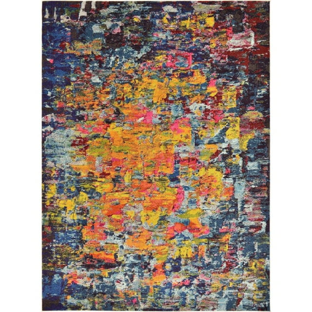 Unique Loom Tapis de Zone de Couleur Foncée Estrella 8' x 11' Rectangle Multi/bleu Marine
