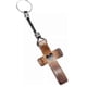 thumbnail image 1 of Artisanal Walnut Wood Cross Keychain with Heart Pendant,Wooden Cross Necklace, 1 of 5