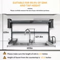 thumbnail image 4 of Over The Sink Dish Drying Rack, Stainless Steel Over Sink Dish Drying Rack Height (1-21.8'') & Length (23.7-33.5'') Adjustable for Dishes and Utensils, Kitchen Countertop Organization and Storage, 4 of 5