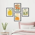 thumbnail image 3 of PixonSign Framed Wall Art Sydney, Orange, Flower, Poppies Posters, Set of 4 Multicolor Fruit, Flower Market Canvas Prints, Preppy Room Lovely Wall Décor for Home Decor - 12"x16" Black, 3 of 5