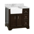 thumbnail image 5 of Zelda 36" Farmhouse Bathroom Vanity with Chocolate Cabinet and Carrara Marble Top, 5 of 6