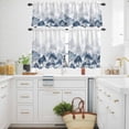 thumbnail image 3 of Gradient Gary Blue Kitchen Curtains Valances and Tiers Set of 3 Modern Abstract Art Watercolor Blue Forest Tree Tier Curtains and Valance with Rod Pocket for Small Windows, 27.5"x24", 3 of 9