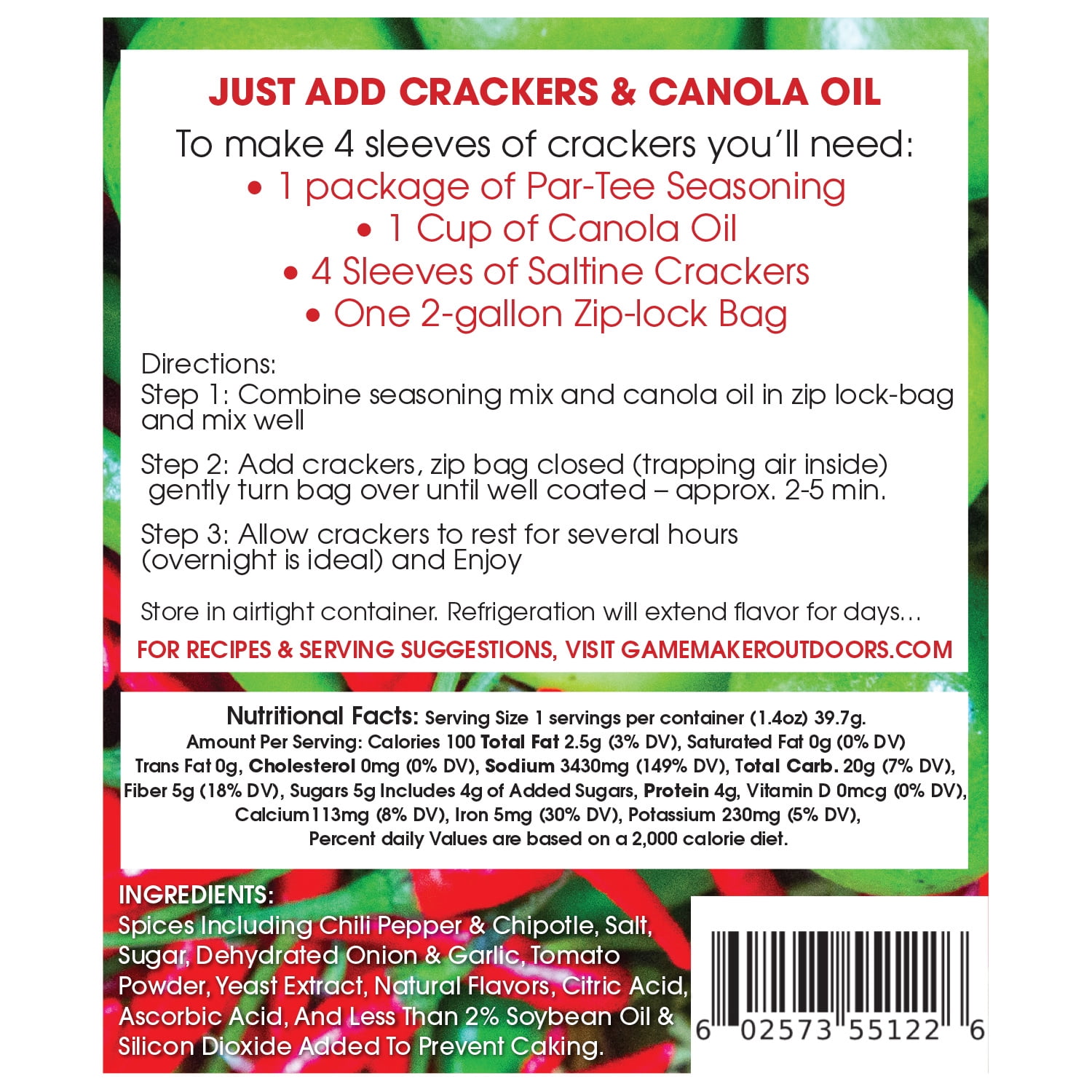 Par-tee Cracker Seasoning - Chili Lime