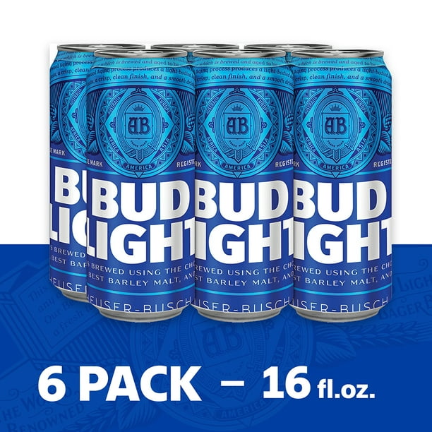 Bud Light Beer 6 Pack Beer 16 Fl Oz Cans 4 2 Abv Walmart Com Walmart Com