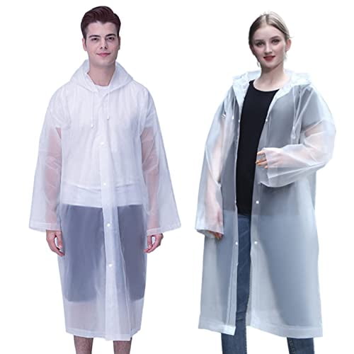 Rain Ponchos for Adults Reusable,2-5 Pack Raincoat for Women Men,Waterproof Rain Coat Gear with Hood Drawstring