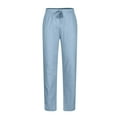 thumbnail image 6 of EOYWHK Mens Pants Men's Casual Linen Drawstring Pocket Elastic Belt Straight Solid Pants Fall Winter, 6 of 6