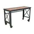 thumbnail image 5 of Duramax Rolling Industrial Desk with Wooden Top 62 inches x 24 inches with Solid Acacia Wood Top, 5 of 13