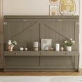 thumbnail image 3 of Queen Wall Murphy Bed with Storage Foldable Cabinet Bed with Vanity Desk Center Mirror and 2 Side Drawers for Small Spaces Distressed Gray, 3 of 9