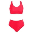 thumbnail image 3 of FhsagQ Swimsuit Sets for Women with Robe Crotchless Women High Waisted Bikini Push up Two Piece Swimsuits Vintage Swimsuit Two Piece Retro Ruched High Waist Print Bikini Set Watermelon Red S, 3 of 3