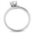 thumbnail image 3 of Luxe Jewelry Designs Women's Stainless Steel Classic Solitaire Engagement Ring with Cubic Zirconia -, 3 of 4